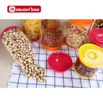 Snacks en verre Banque de rangement de grains avec couvercle en plastique